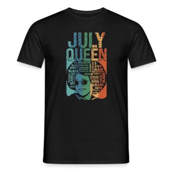 Juillet Le mois de naissance de la Reine célèbre le - T-shirt homme - noir - Devant - AI Model Male 178 light (178cm)