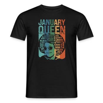 January - Month of Birth of the Queen - Celebrate - Men's T-Shirt - black - Front - AI Model Male 178 light (178cm)