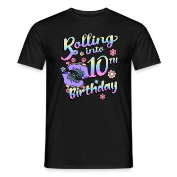 Rolling Into 10. Geburtstag Quad Skater - Männer T-Shirt - Schwarz - Vorne - AI Model Male 178 light (178cm)