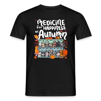 Médecine pour le bonheur en automne jours de semaine - T-shirt homme - noir - Devant - AI Model Male 178 light (178cm)