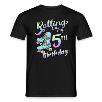Rolling Into My 5th Birthday Quad Skater - Männer T-Shirt - Schwarz - Vorne - AI Model Male 178 light (178cm)