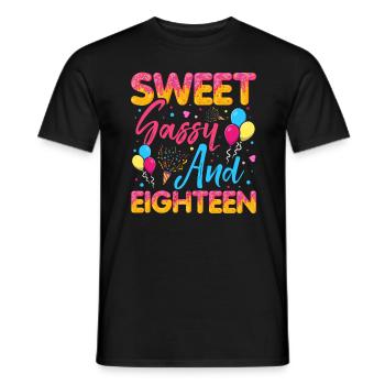 Sweet Sassy And Eighteen Sprinkles Delicious - Männer T-Shirt - Schwarz - Vorne - AI Model Male 178 light (178cm)