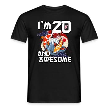 Ich Bin 20 Und Awesome Japanischer Karpfen Koi - Männer T-Shirt - Schwarz - Vorne - AI Model Male 178 light (178cm)