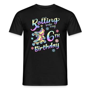 Rouler dans mon 6e anniversaire Roller Skater Inline - T-shirt homme - noir - Devant - AI Model Male 178 light (178cm)