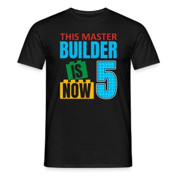 This Builder Is Now 5, Toy Blocks 5th - Men's T-Shirt - black - Front - AI Model Male 178 light (178cm)