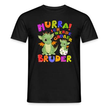 Hurra! Ich Werde Großer Bruder Cute Dragon Baby - Männer T-Shirt - Schwarz - Vorne - AI Model Male 178 light (178cm)