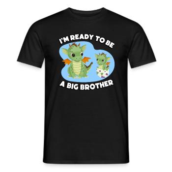 Je suis prêt à être un grand frère - T-shirt homme - noir - Devant - AI Model Male 178 light (178cm)