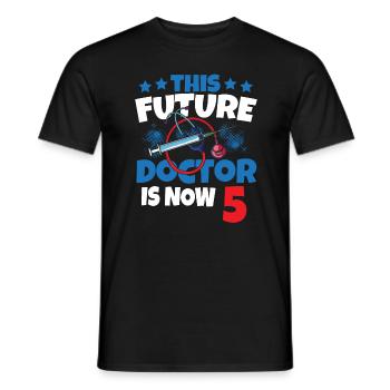 Ce futur médecin a maintenant 5 docteurs enfant 5. - T-shirt homme - noir - Devant - AI Model Male 178 light (178cm)