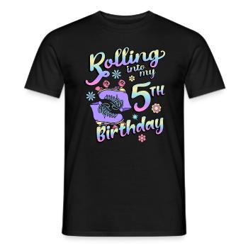 Rolling Into My 5th Birthday Quad Skater - Männer T-Shirt - Schwarz - Vorne - AI Model Male 178 light (178cm)