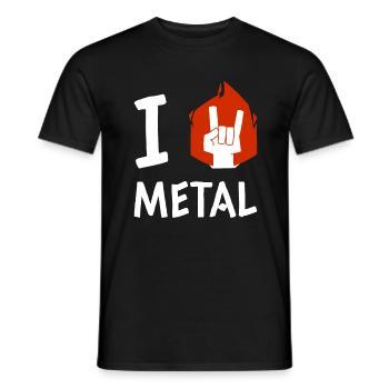 I love metal - Men's T-Shirt - black - Front - AI Model Male 178 light (178cm)