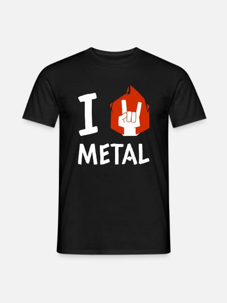 Ich liebe Metal - Männer T-Shirt - Schwarz
