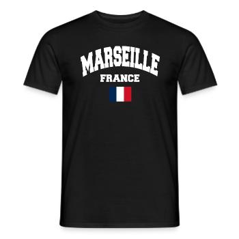 Marseille - Männer T-Shirt - Schwarz - Vorne - AI Model Male 178 light (178cm)