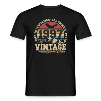 Millésime 1997 Vintage Cadeau d’anniversaire Rétro - T-shirt homme - noir - Devant - AI Model Male 178 light (178cm)