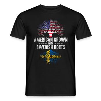 Amerikaner mit schwedischen Wurzeln - Männer T-Shirt - Schwarz - Vorne - AI Model Male 178 light (178cm)