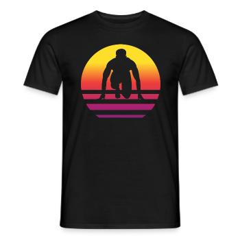 Running Retro Style Vintage - Men's T-Shirt - black - Front - AI Model Male 178 light (178cm)