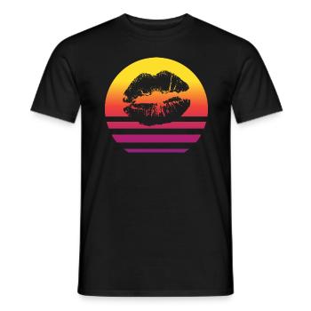 Lippen Retro Style Vintage - Männer T-Shirt - Schwarz - Vorne - AI Model Male 178 light (178cm)