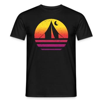 Camping Retro Style Vintage - Men's T-Shirt - black - Front - AI Model Male 178 light (178cm)
