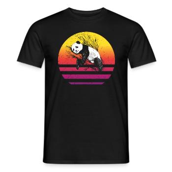 Panda Retro Style Vintage - Männer T-Shirt - Schwarz - Vorne - AI Model Male 178 light (178cm)