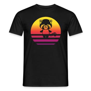 Red Panda Retro Style Vintage - T-shirt homme - noir - Devant - AI Model Male 178 light (178cm)