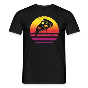 Pizza Slice Retro Style Vintage - Men's T-Shirt - black - Front - AI Model Male 178 light (178cm)