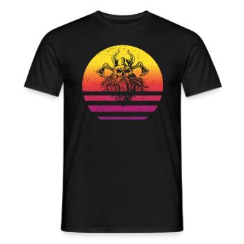 Viking Skull Retro Style Vintage - T-shirt homme - noir - Devant - AI Model Male 178 light (178cm)
