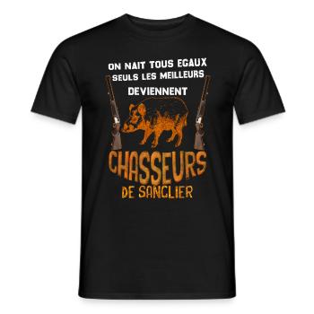 Chasseur De Sanglier Le Meilleur - T-shirt homme - noir - Devant - AI Model Male 178 light (178cm)