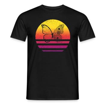Papillon Retro Style Vintage - T-shirt homme - noir - Devant - AI Model Male 178 light (178cm)