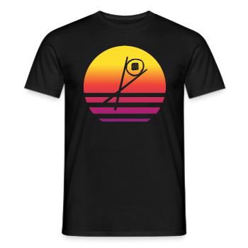Sushi Chopsticks Sake Maki Retro Style Vintage - Men's T-Shirt - black - Front - AI Model Male 178 light (178cm)