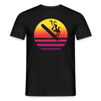 Cigare Retro Style Vintage - T-shirt homme - noir - Devant - AI Model Male 178 light (178cm)