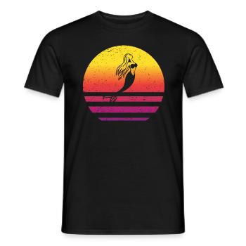 Sirène Retro Style Vintage - T-shirt homme - noir - Devant - AI Model Male 178 light (178cm)