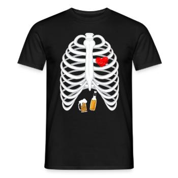 21 - Biere Skelett 2.png - Männer T-Shirt - Schwarz - Vorne - AI Model Male 178 light (178cm)