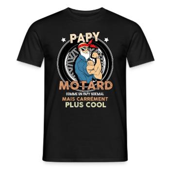 Mon Papy est barbu et c'est Un Motard - T-shirt homme - noir - Devant - AI Model Male 178 light (178cm)