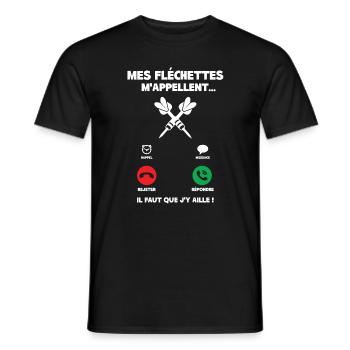 Mes Fléchettes M'appellent - T-shirt homme - noir - Devant - AI Model Male 178 light (178cm)
