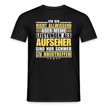 Unübertroffene Leistung als Aufseher - Männer T-Shirt - Schwarz - Vorne - AI Model Male 178 light (178cm)