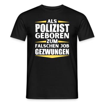 Un policier a décroché le mauvais emploi - T-shirt homme - noir - Devant - AI Model Male 178 light (178cm)