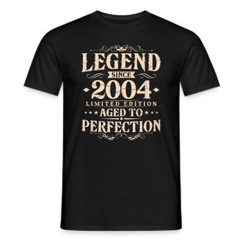 Légende depuis 2004 Vintage Born Anniversaire - T-shirt homme - noir - Devant - AI Model Male 178 light (178cm)