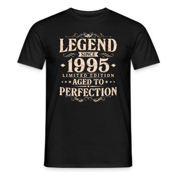 Légende depuis 1995 Vintage Né Anniversaire - T-shirt homme - noir - Devant - AI Model Male 178 light (178cm)