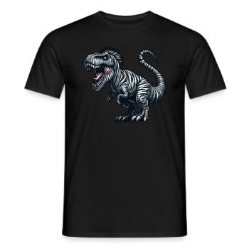 Dino Trex Zebra Fusion Fantasiewesen skurril - Männer T-Shirt - Schwarz - Vorne - AI Model Male 178 light (178cm)