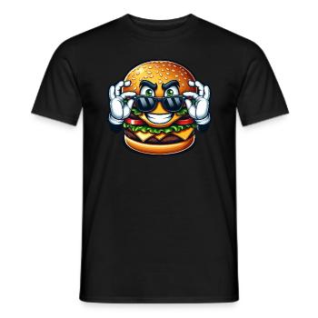 Cooler Burger Comic Fast-Food Liebhaber - Männer T-Shirt - Schwarz - Vorne - AI Model Male 178 light (178cm)