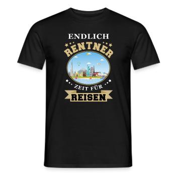 Endlich Rentner Zeit für Reisen - Rente Geschenk - Männer T-Shirt - Schwarz - Vorne - AI Model Male 178 light (178cm)