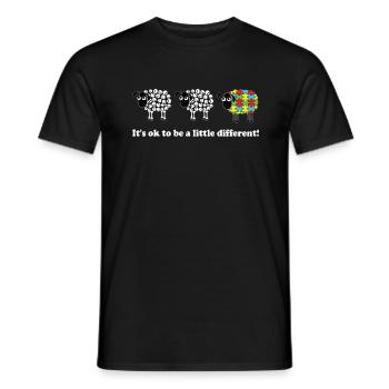 Its ok to be a little different autism sheep - Men's T-Shirt - black - Front - AI Model Male 178 light (178cm)