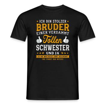 Stolzer Bruder verdammt tollen Schwester Geschenk - Männer T-Shirt - Schwarz - Vorne - AI Model Male 178 light (178cm)