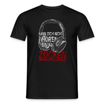 Kann dich nicht hören bin am zocken - Games-Gaming - Männer T-Shirt - Schwarz - Vorne - AI Model Male 178 light (178cm)