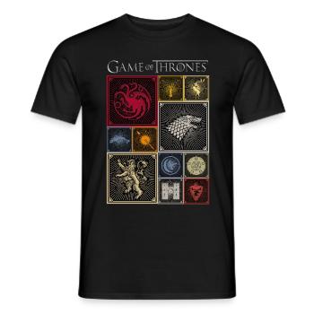 Game Of Thrones Kingdoms Tiles - Men's T-Shirt - black - Front - AI Model Male 178 light (178cm)