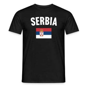 Drapeau de la Serbie - T-shirt homme - noir - Devant - AI Model Male 178 light (178cm)