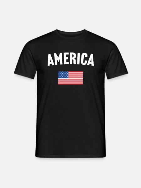 America Flag - Men's T-Shirt - black