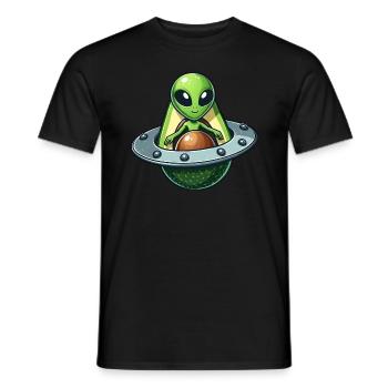 Lustiger Avocado Alien skurriles UFO Design - Männer T-Shirt - Schwarz - Vorne - AI Model Male 178 light (178cm)
