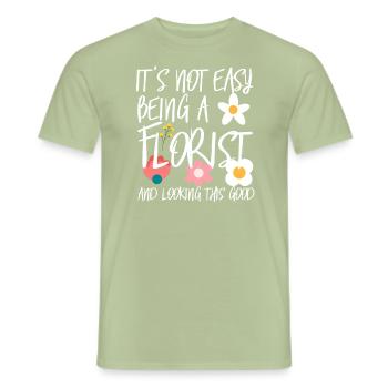 Florist Florist Florist Florist Flower Shop - Men's T-Shirt - sage - Front - AI Model Male 178 light (178cm)