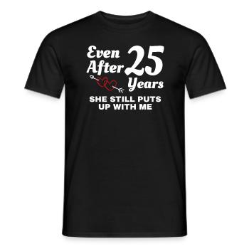 Elle met toujours avec moi 25 ans de mariage - T-shirt homme - noir - Devant - AI Model Male 178 light (178cm)