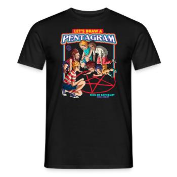 Zeichnen wir ein satanisches Pentagramm nach Baphomet - Männer T-Shirt - Schwarz - Vorne - AI Model Male 178 light (178cm)